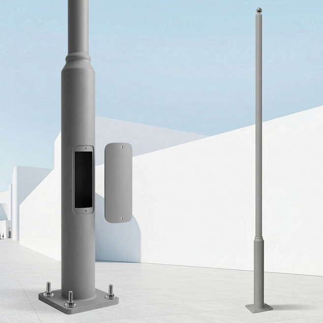 조립식 CCTV 폴대 기둥 카메라 브라켓 거치대 설치 야외 주차장 가로등 그레이 무광 4m