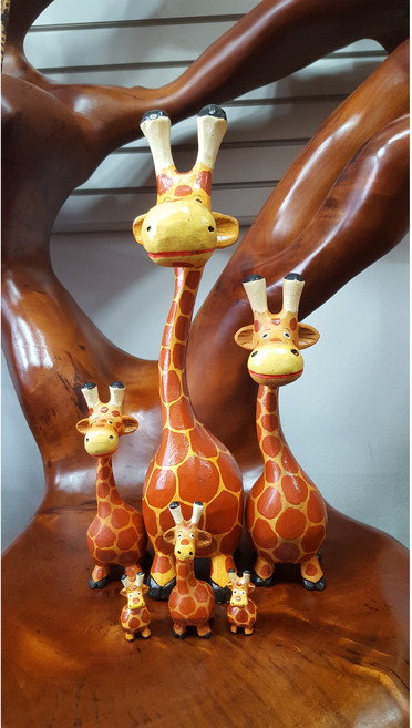 코믹 목각기린가족 목각인형 6p