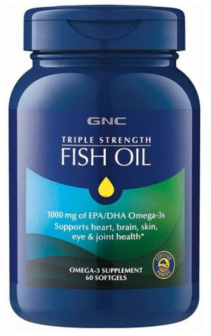 GNC 트리플 스트렝스 피쉬 오일 60캡슐 EPA DHA 오메가3 Fish Oil, 60정, 1개