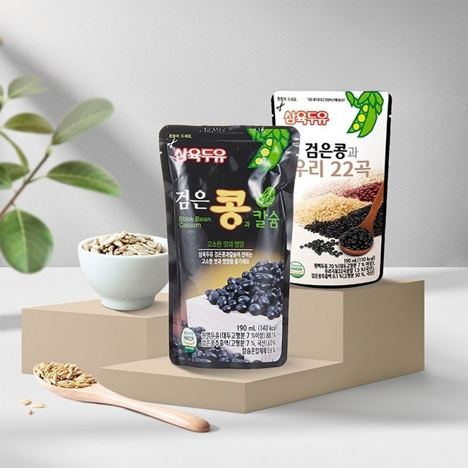 삼육두유 검은콩과 칼슘+검은콩과 우리22곡, 190ml, 100개