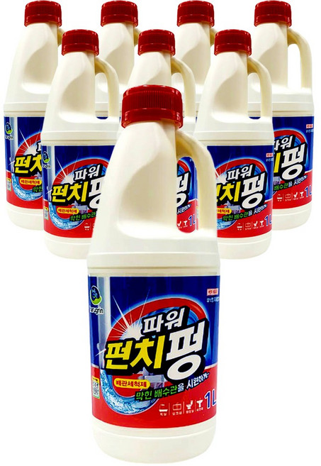 하루그린 배수구세척제 펀치펑, 8개, 1L
