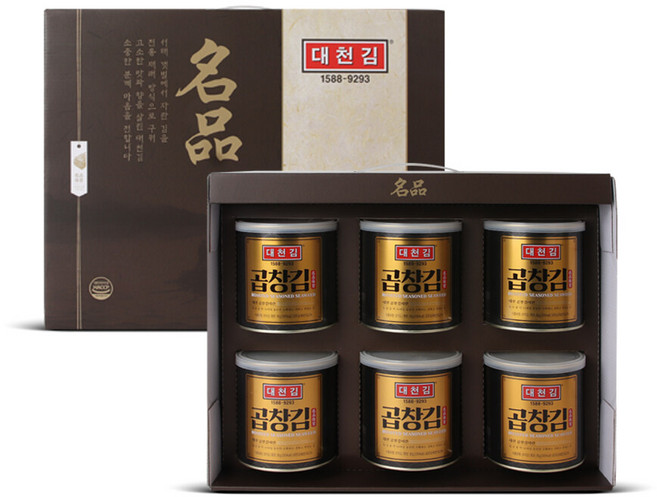 [G]대천김 곱창김 명품 캔김 선물세트 6캔, 1개, 180g