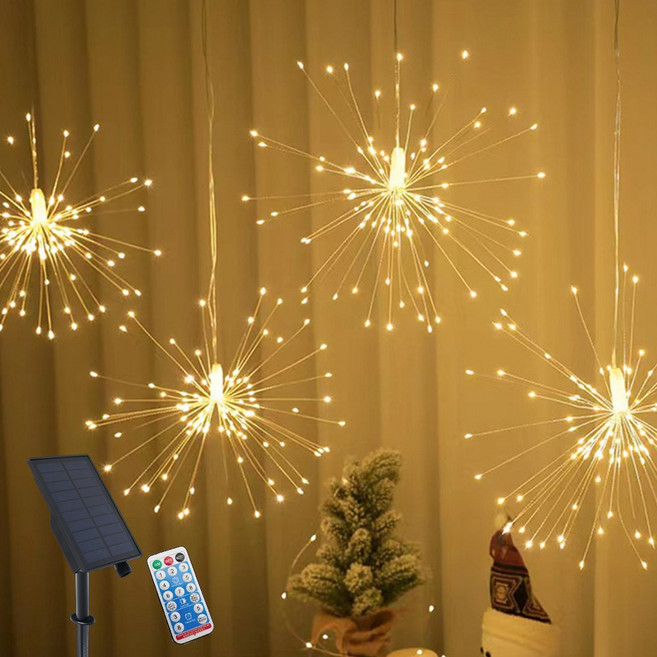 HK.sell 홀씨 축제 불꽃놀이 조명 LED 와이어 감성 캠핑 줄전구, 전구색, 360구, 1개