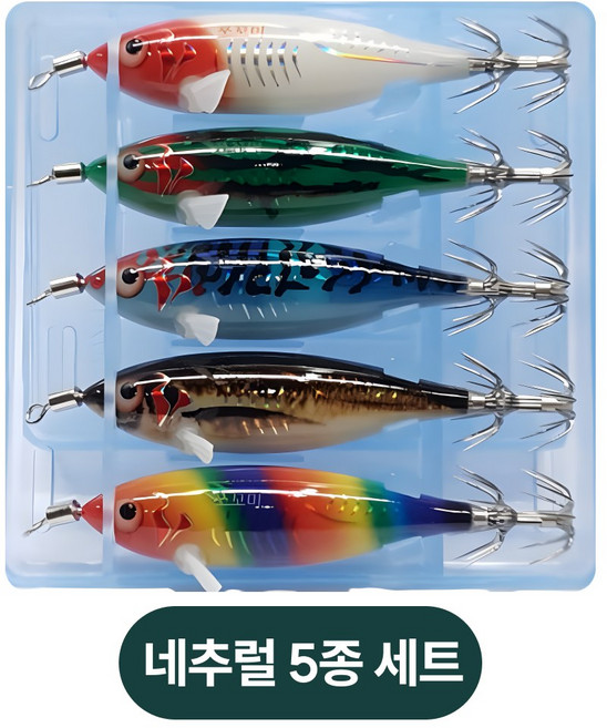 5위 - 씨넥스 쪼꼬미에기 NEW네츄럴 참전갱이 금동이 수평 쭈꾸미에기 갑오징어에기, 네츄럴 5종(각 1개씩), 5.