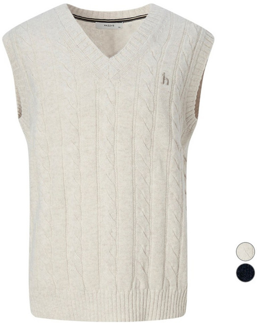 헤지스 남성용 아이코닉 케이블 울 니트 베스트