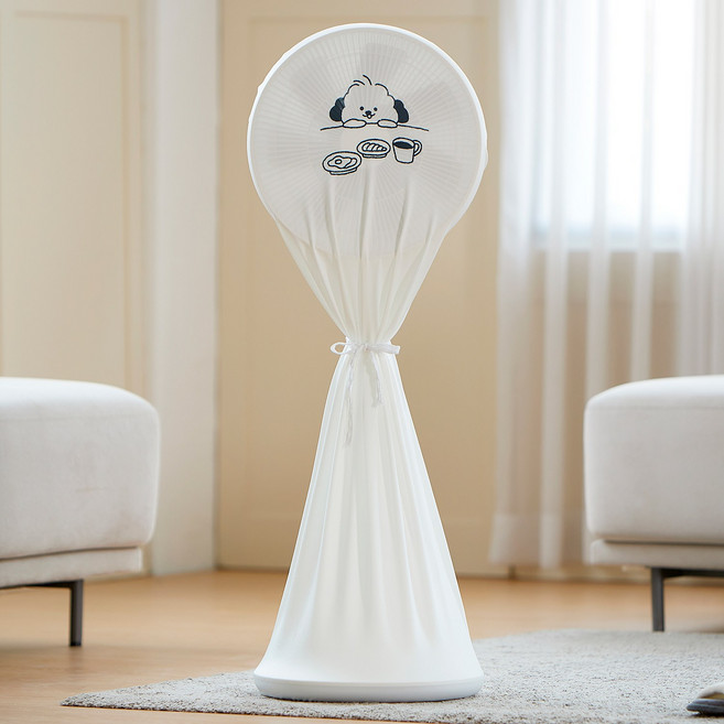 폴라도레 선풍기 커버 전기종 보관용 스판 덮개, 07-뽀글강아지