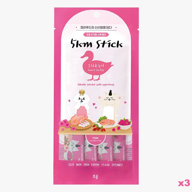 朝貢 5km Stick 營養蔬果肉泥, 14g, 3個, 鴨胸肉（抵抗力）