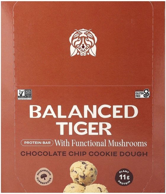 새해 첫좋은선물 Balanced Tiger Protein Bar 초콜릿 칩 쿠키 도우 바 12개 개당 44g(1.55oz) 제대로 할인합니다, BalancedTigerProteinBar초콜릿칩쿠키도, 44g, 1 - 쿠팡