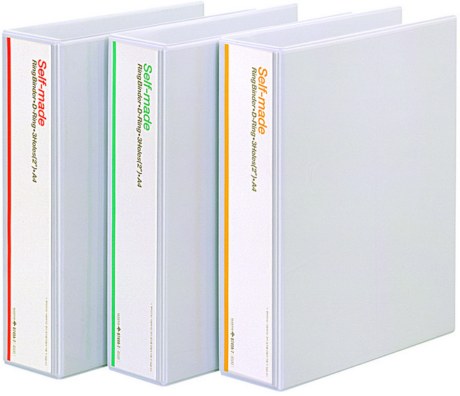 미령문구 흰색 3공 D링 바인더 파일 사이즈별 모음, 7CM, 흰색 사다리 장식링