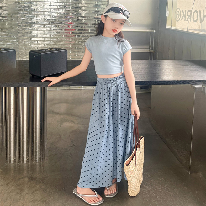 UPPERCUT 여아 반팔긴바지 상하복 크롭티세트 치마바지 와이드팬츠 휴양지룩