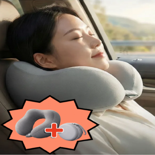 쿠할 여행용 메모리폼 목베개 휴대용 기내용, 그레이