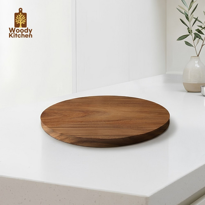 우디키친 스와르 우드 플레이팅 원형 도마, 1개