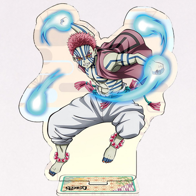 귀멸의 칼날 무한성 아크릴 스탠드 캐릭터 데스크 스탠드 굿즈 피규어 장식 소품 선물용, 1개, 아카자 투기의 파동