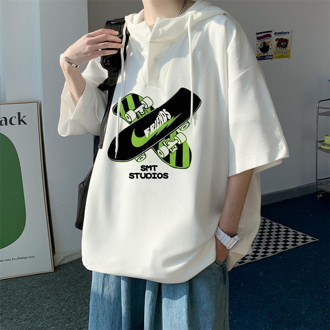 寬鬆連帽短袖上衣 ORIGINAL 印花設計