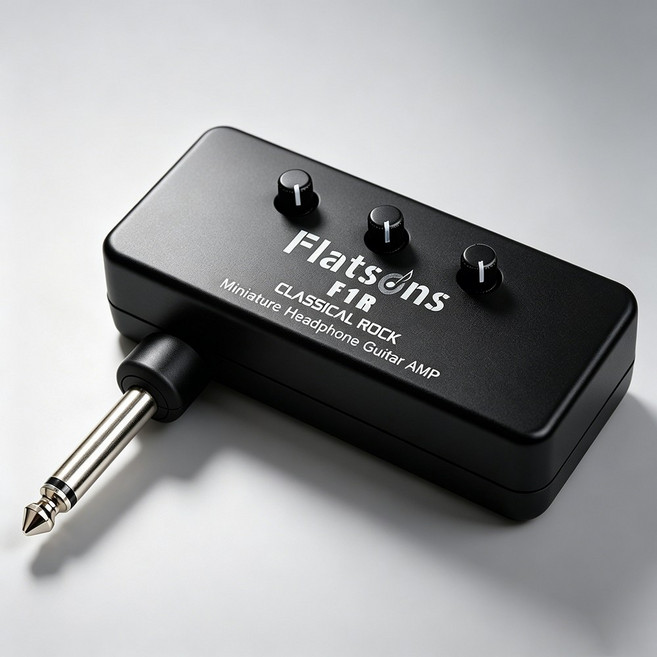 FLATSONS 미니 헤드폰 기타 앰프 초소형 휴대 연습용 일렉기타 베이스용, 1개, 블랙, F1R