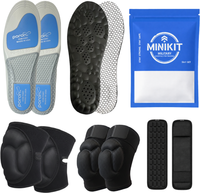 홈온 군 입대 훈련소 준비물 세트, 1개, 훈련용+일상용 깔창2종, 전술보호대3종