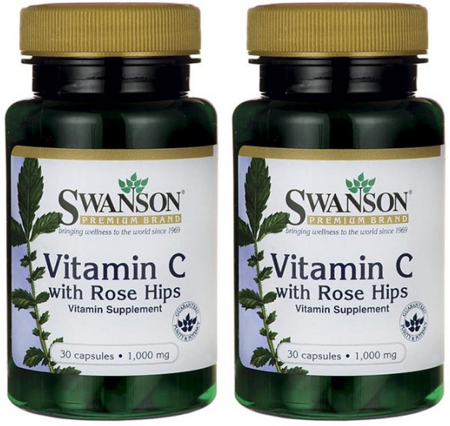Swanson 斯旺森 玫瑰果維生素C膠囊 1000mg, 30顆, 2罐