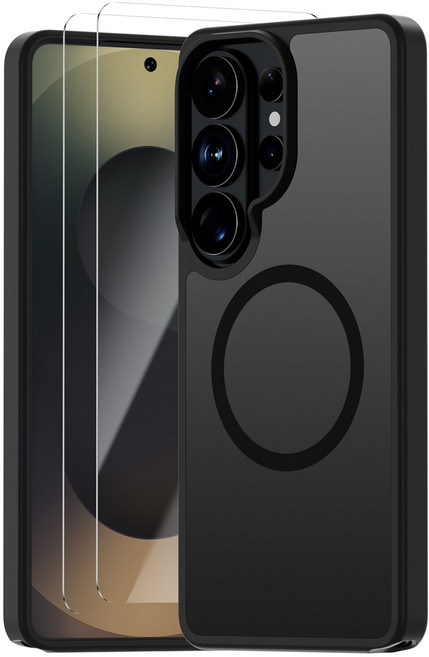 MEIMIOU 지문방지 배자력 변색방지 맥세이프 케이스+ 전면 강화유리 필름