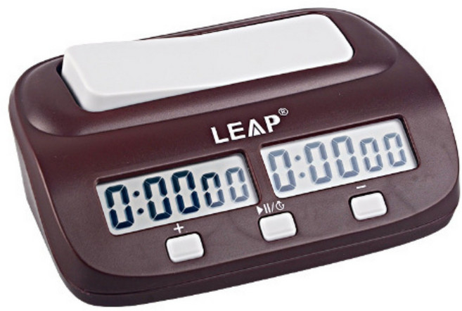 GAPINO 체스 시계 디지털 체스 타이머 PQ9907S 건전지 미포함(별도구매), 1개, 어두운 갈색