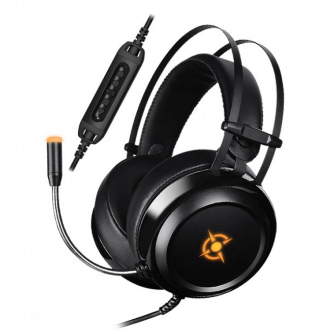 COX CH42 초경량 7.1 LED 노이즈 캔슬링 마이크 헤드셋, 블랙