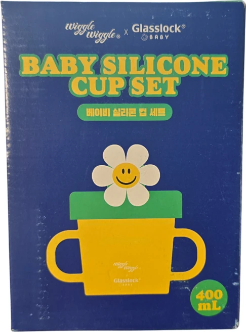 PicknGO 글라스락 x 위글위글 베이비 실리콘컵 세트 PG0146, 옐로우그린, 1개 - 쿠팡