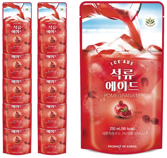 밸런스그로우 석류 에이드 과즙음료 파우치, 230ml, 10개