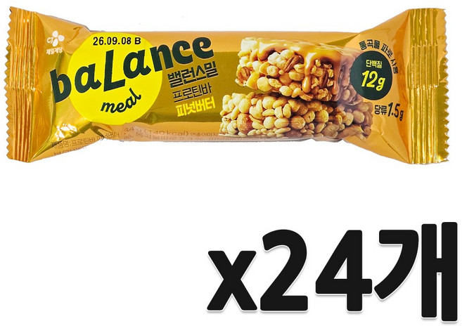 밸런스밀 프로틴바 피넛버터 34g 12입 x2개, 없음, 상세설명 참조, 없음