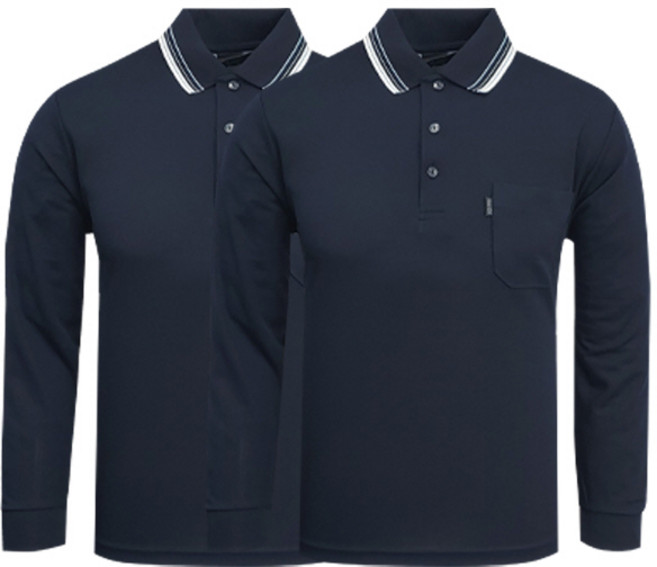 1+1 나인앤나인 쿨론 단추 카라 긴팔 티셔츠 (2장세트)