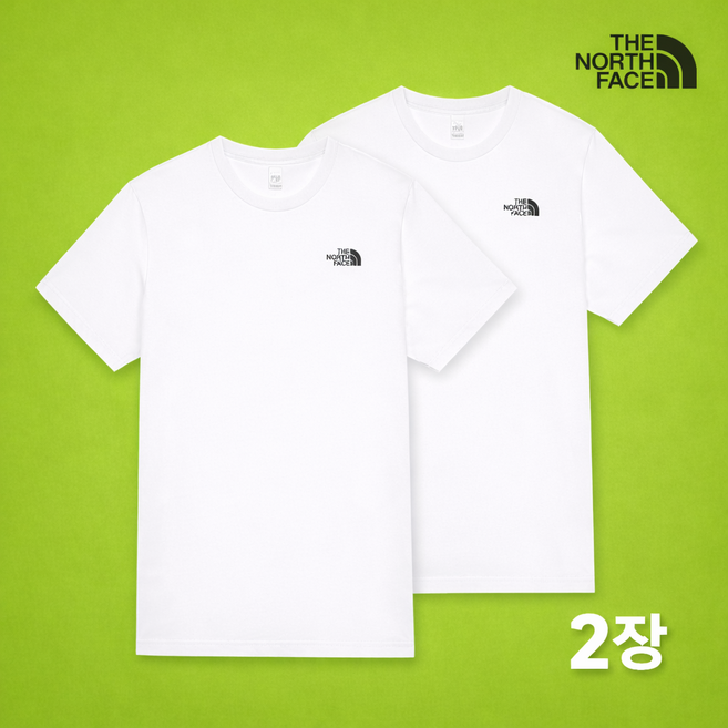 노스페이스 남여공용 더블업 EX 반팔티셔츠 2장
