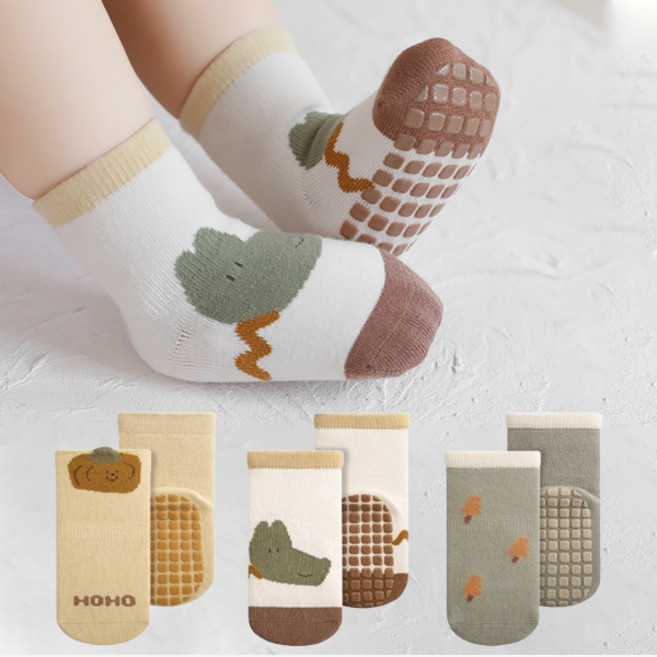 몽실이 소프트 미끄럼방지 삭스 3종 유아 아동 논슬립 봄 가을 양말