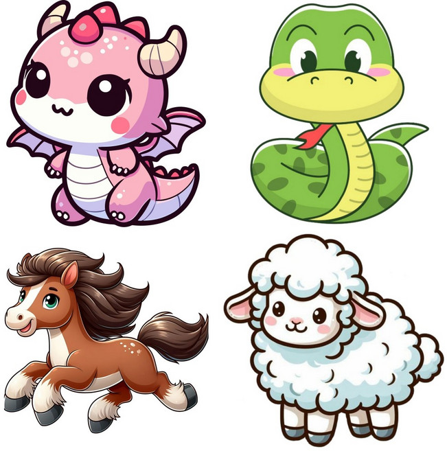 [듀얼라이프] 귀여운 12간지 동물 키링 만들기 보석십자수 큐빅 비즈 어린이 놀이, 1개, 양 키링