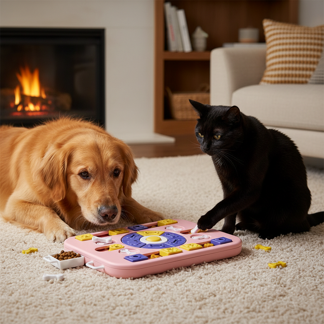 코코판다 퍼즐형 노즈워크 간식 장난감, 1개, 블루