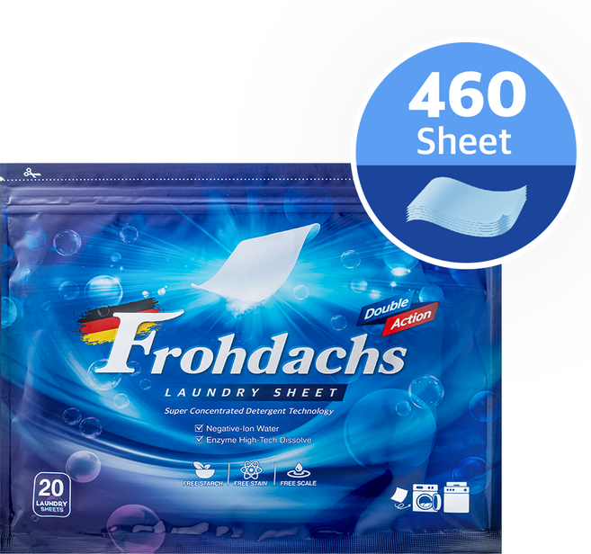 [잘 녹는 종이세제] 프로닥스 더블액션 시트 세탁세제 20매 23팩 (총 460매) 드럼 공용 시트세제, 23개