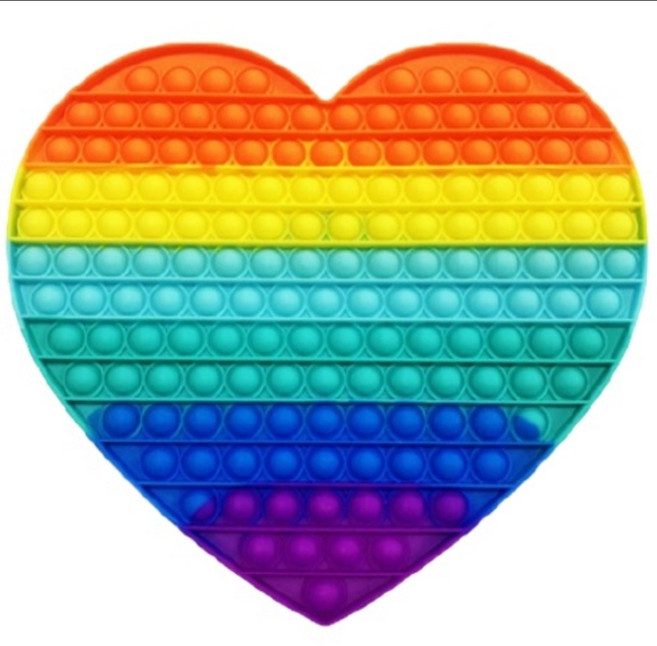 45cm 실리콘 특대형버블팝 특대형푸쉬팝 팝잇 실리콘 뽁뽁이 장난감 치매예방 감각발달 게임 스트레스해소, 하트모양, 1개