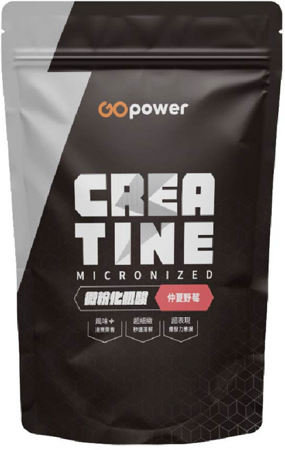 GOpower 微粉化一水肌酸 仲夏野莓口味 提升爆發力 運動補給, 420g, 1個