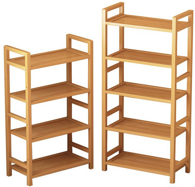 인테리어 원목선반 DIY 스탠드 다용도 정리대 수납가구, 4단, 브라운