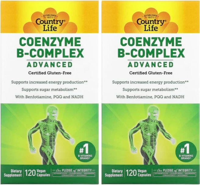 컨트리 라이프 코엔자임 비타민 B-복합체 어드밴스드, 2개, 120정 - 쿠팡