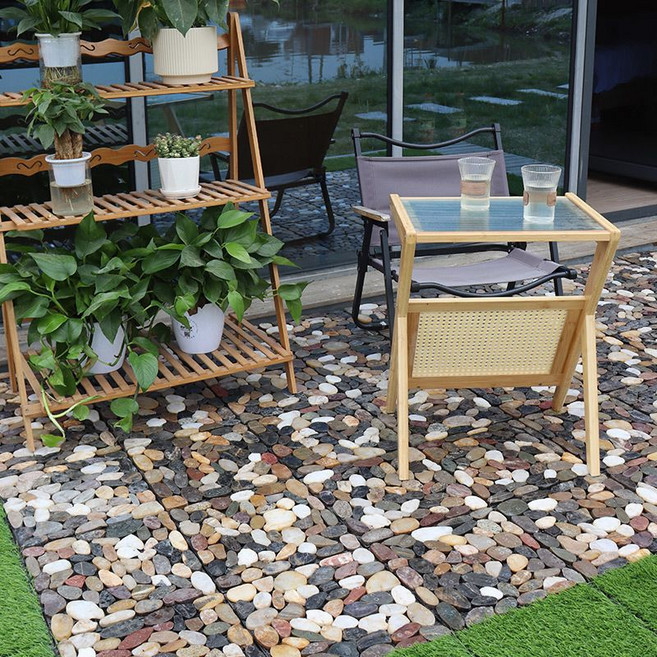 조립식 데크 타일 인조잔디 베란다 테라스 마루 바닥재 바닥 야외 DIY 발코니 옥탑, 30x30cm, L / 돌, 1개