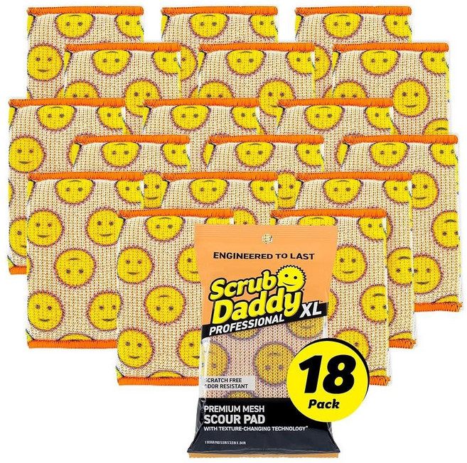 스크럽대디 Scrub DAD 대드dy - 스폰지 대디 양면 및 스크러버 긁힘 방지 & 냄새 방지 SPMVP 1, Scour Daddy XL, 1개