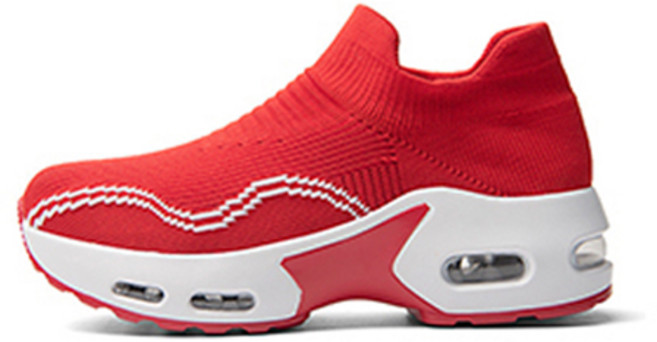 따봉오빠 5cm 여성 키높이 에어 쿠션 니트 운동화 레드(DB036)