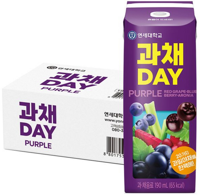 연세우유 과채데이 퍼플, 190ml