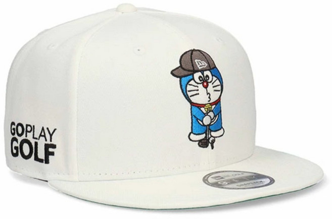 뉴에라 9FIFTY 도라에몽 모자 블랙 화이트 여성용 남성용 골프모자, 1개