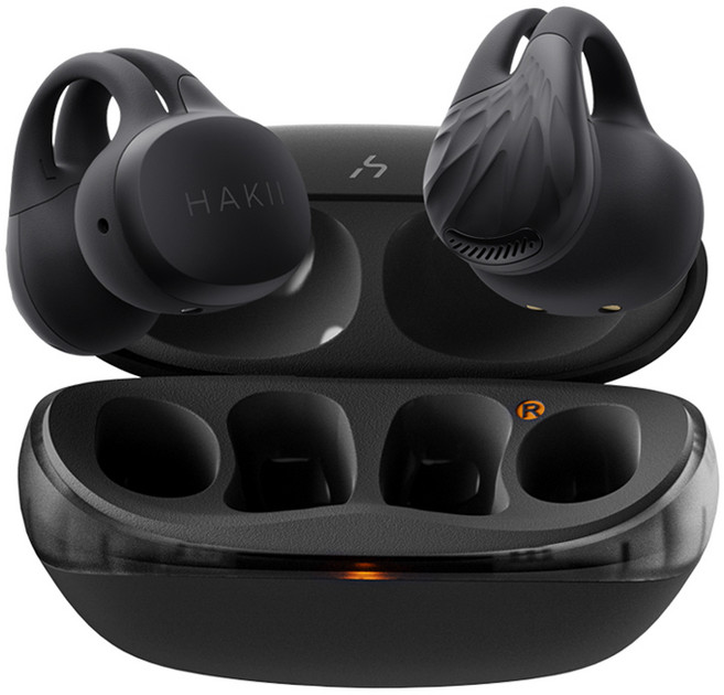 [HAKII] 하키 링크 오픈형 이어클립 블루투스 이어폰 LINK, 블랙