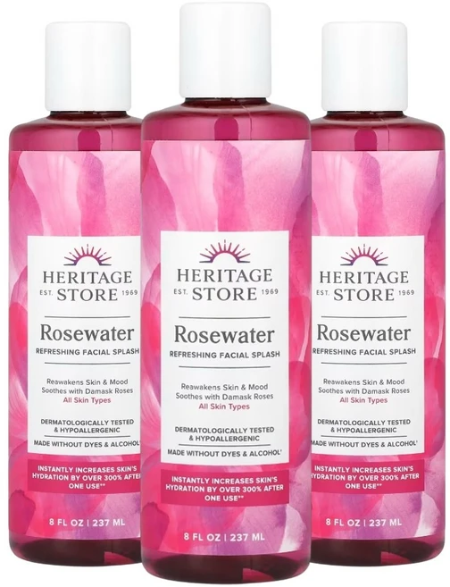 헤리티지 스토어 로즈워터 페이셜 미스트 글리세린 237ml 3개 - 쿠팡
