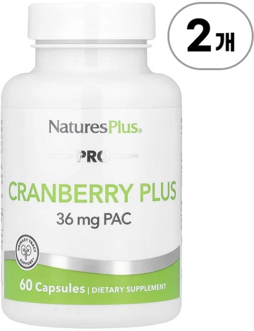 네이처스플러스 PRO 크랜베리 플러스 NaturesPlus PRO Cranberry Plus 350 mg 60정, 2개 - 쿠팡