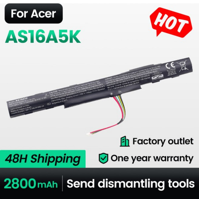 Keyuan Oyomba AS16A5K AS16A7K AS16A8K 노트북 E15 E5-475 배터리 Acer Aspire E5-475G E5-476 E5-476G E5, 01 Black, 01 CHINA, 01 2800 mAH
