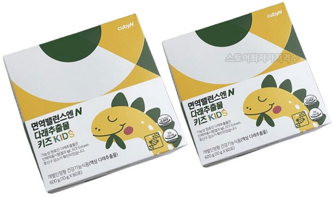 큐비앤 면역밸런스엔 다래추출물 키즈 60p, 600g, 2개