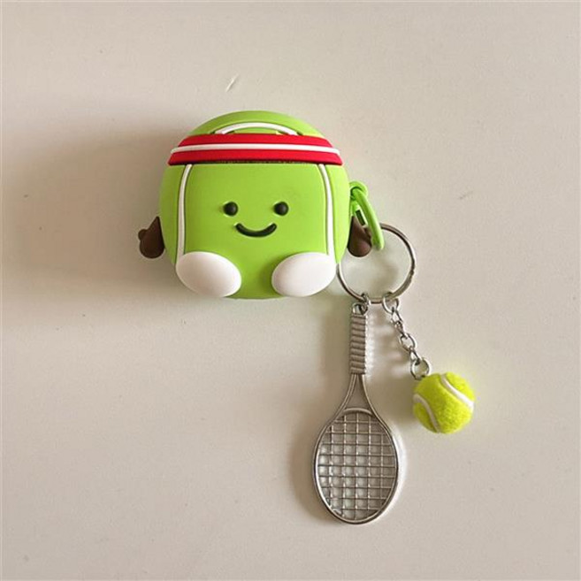 에어팟 4 3 2 1 세대 프로 프로2 귀여운 야구 테니스 배드민턴 공 캐릭터 실리콘 케이스 키링 고리 세트, 테니스 sap1515, 에어팟프로1, 1개