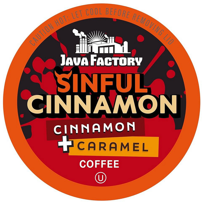 Java Factory 커피 포드 초콜릿 그레이엄 크래커 및 마시멜로 맛 커피 큐리그 K-컵 브루어용 스모어 40개, 40 Count (Pack of 1), Sinful Cinnamon, 1개