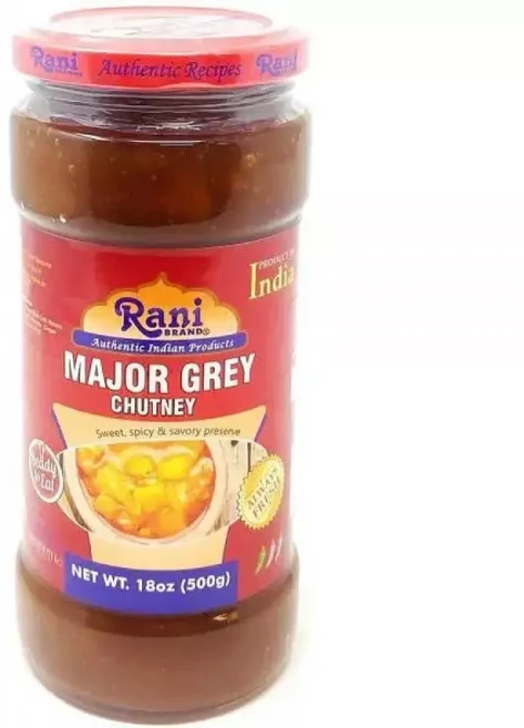 Rani Major 그레이 망고 처트니인디언 보존제 500g 유리병 바로 먹을 수 있음 비건 글루텐 프리 성분 GMO, 1개